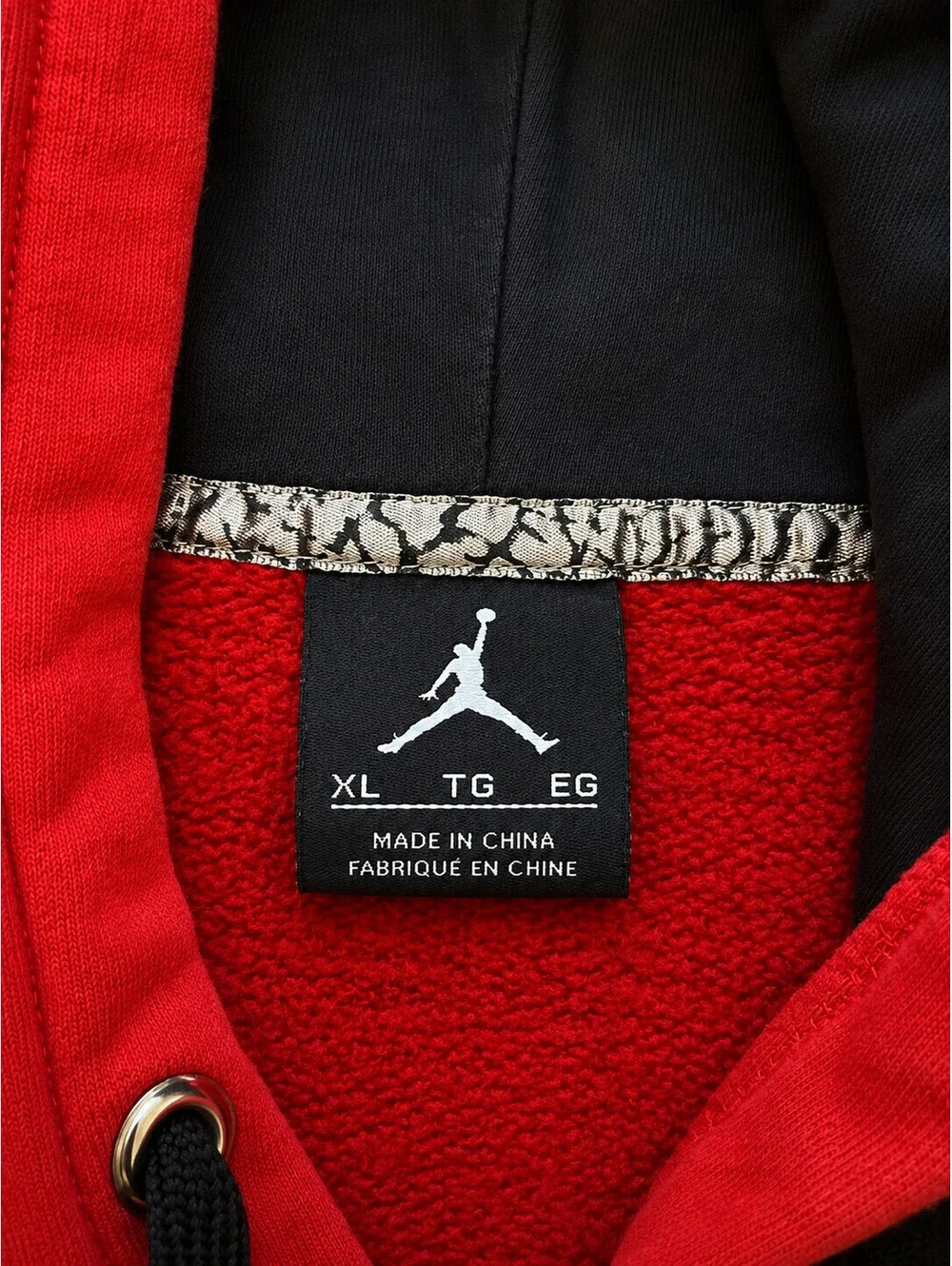 Nike Air Jordan Flight Hoodie Men XL Red Black Pullover Fleece Sweatshirt
